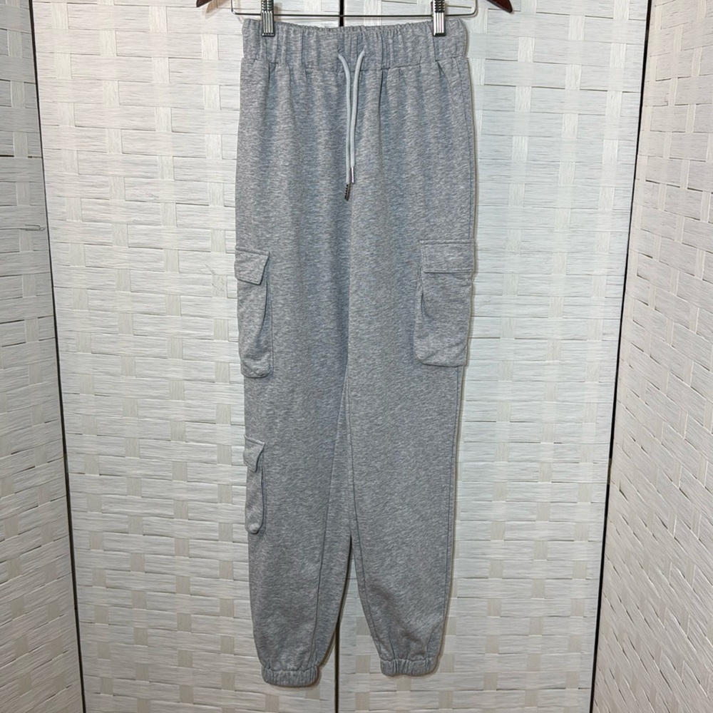 Superdown Bethany Cargo Gray Drawstring Waist‎ Sweatpants Size XS